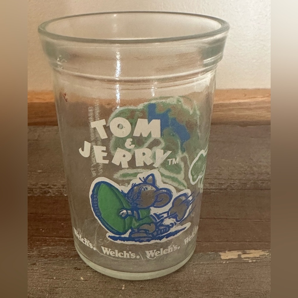 Vintage Tom & Jerry Welch’s jelly jar glass 1991 Turner Entertainment
